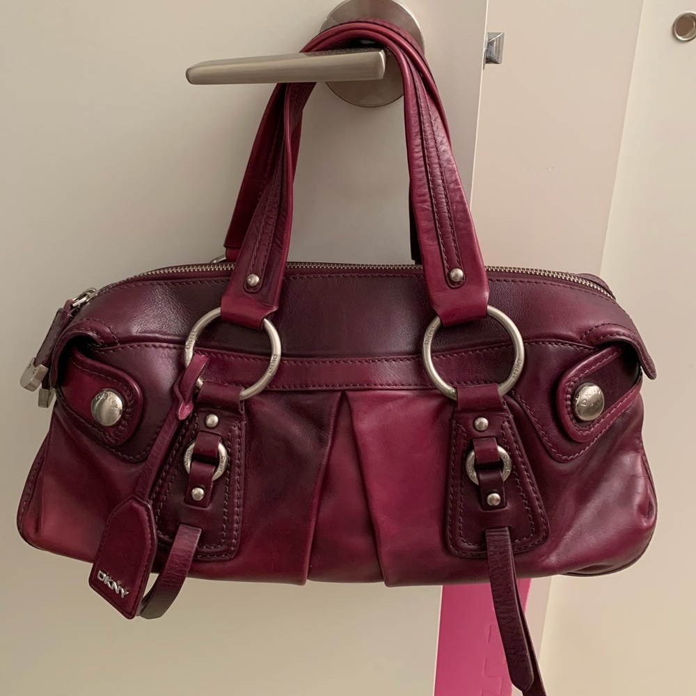 DKNY Burgundy Leather Satchel